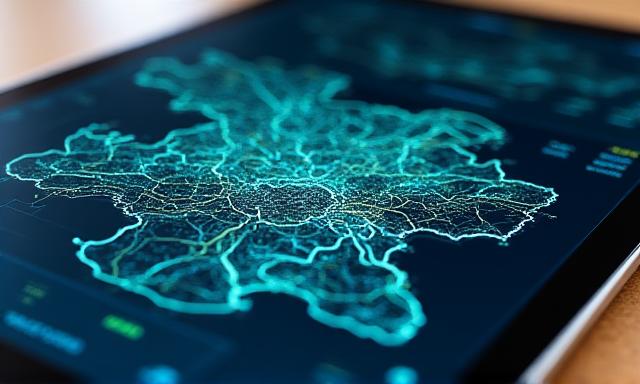 Data visualization showing optimized delivery paths